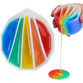 Split Cup For Paint Pouring Reusable Fluid Art Split Cup Silicone Split Pouring Cup With Dividers For Acrylic Paint (Style: 5 Grids)