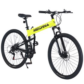 29" Folding Mountain Bike ,Suspension Fork,Aluminium Alloy Frame 21Speed Mountain Bike (Color: as Pic)