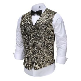 Mens Jacquard Paisley Vest, Casual Business Slim Fit Suit Vest (size: XL)